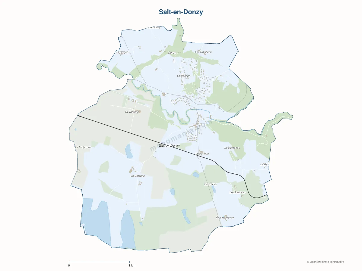 Carte de Salt-en-Donzy à personnaliser