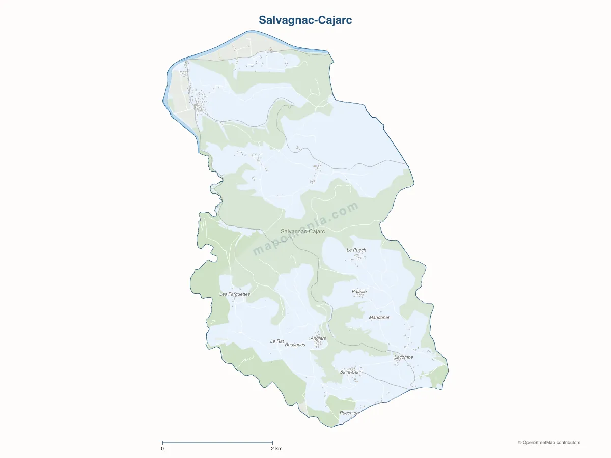 Carte de Salvagnac-Cajarc à personnaliser