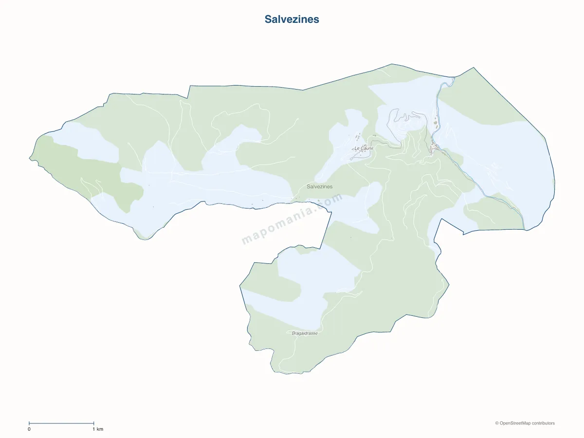 Carte de Salvezines à personnaliser