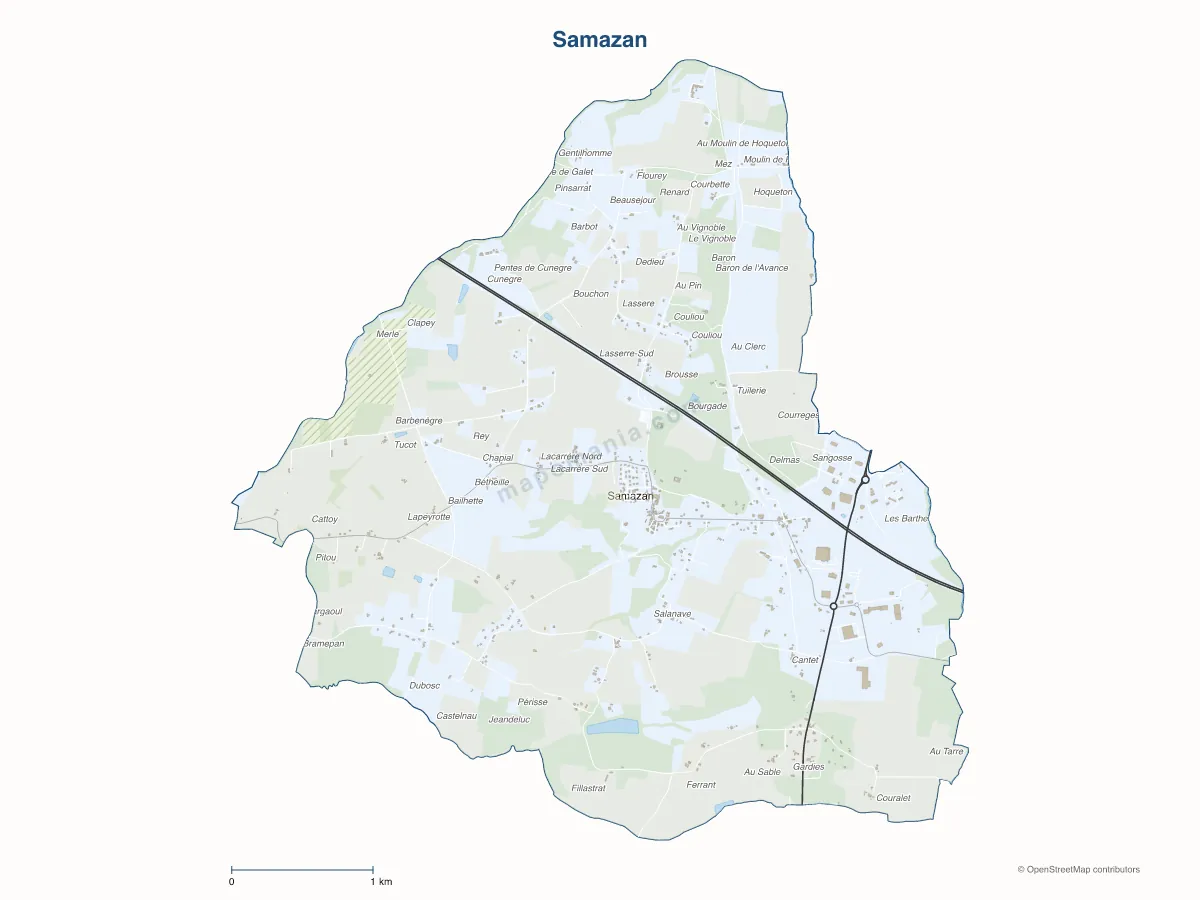Carte de Samazan à personnaliser