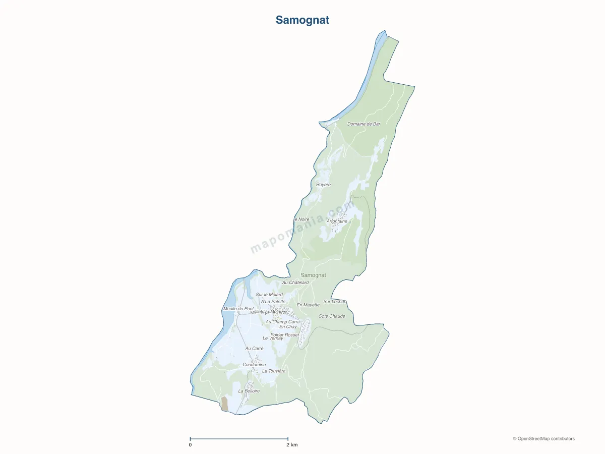 Carte de Samognat à personnaliser
