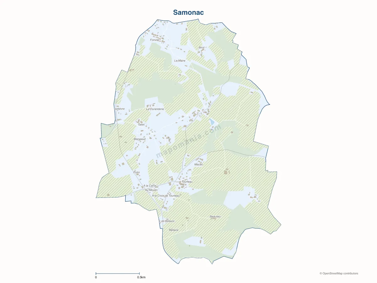 Carte de Samonac à personnaliser