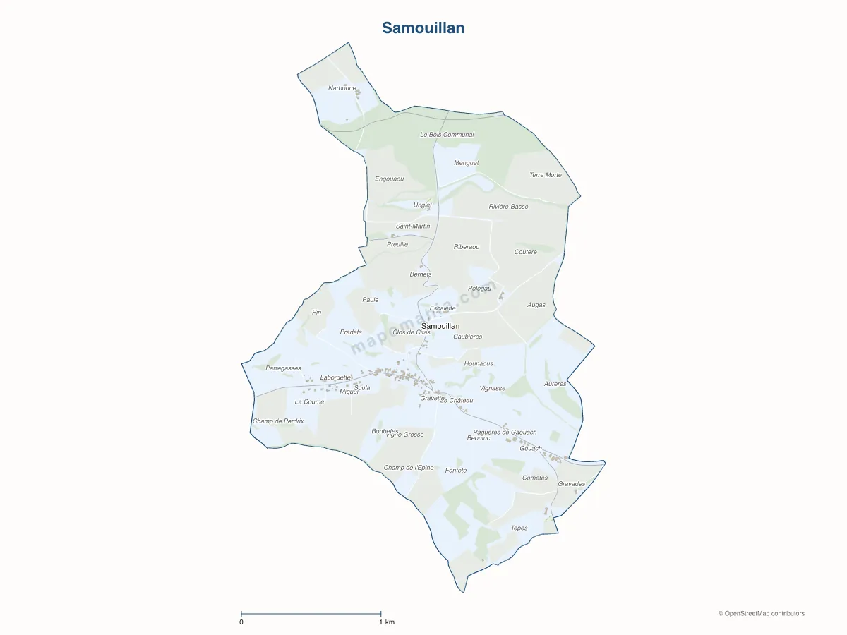 Carte de Samouillan à personnaliser