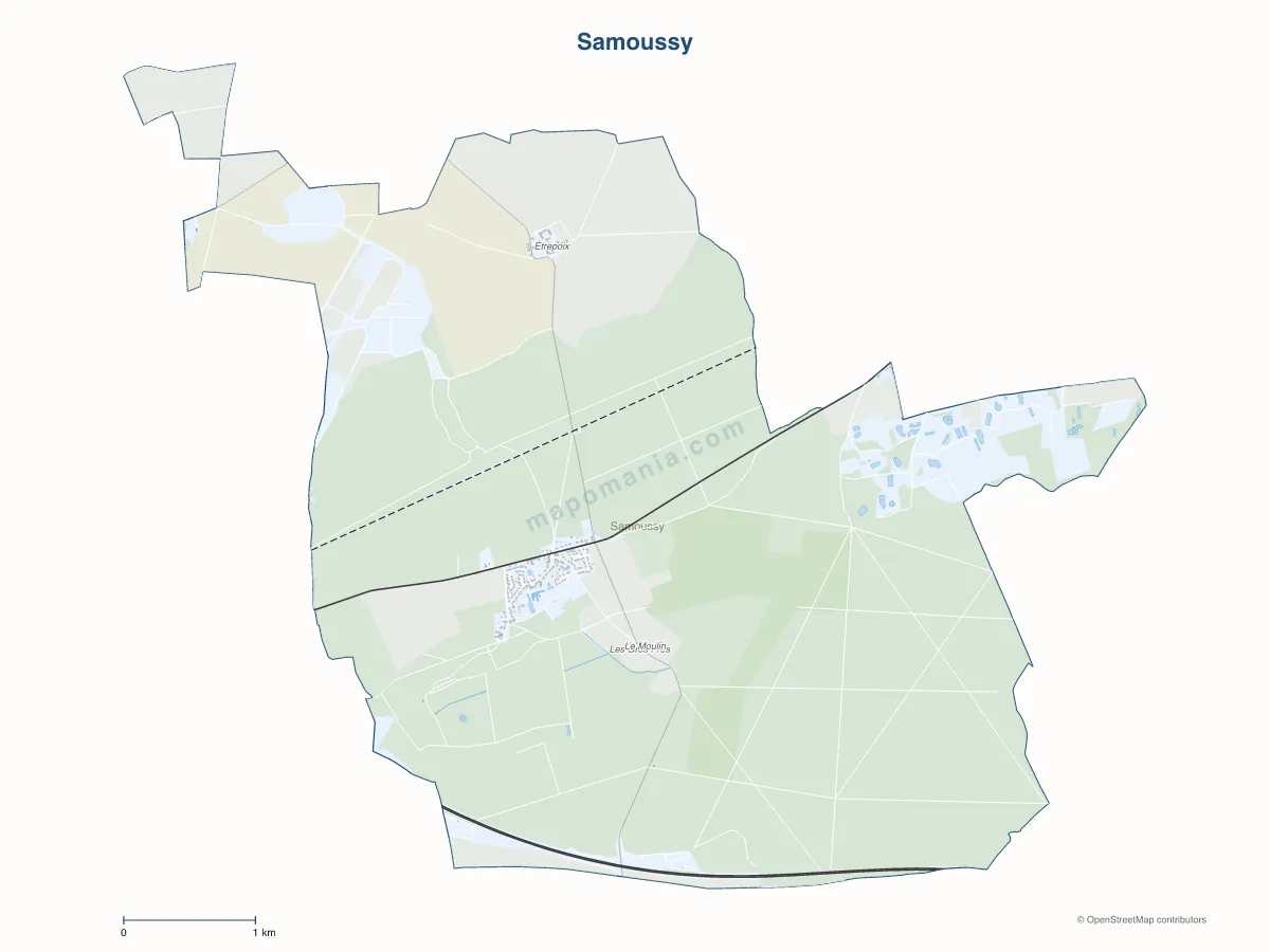 Carte de Samoussy à personnaliser