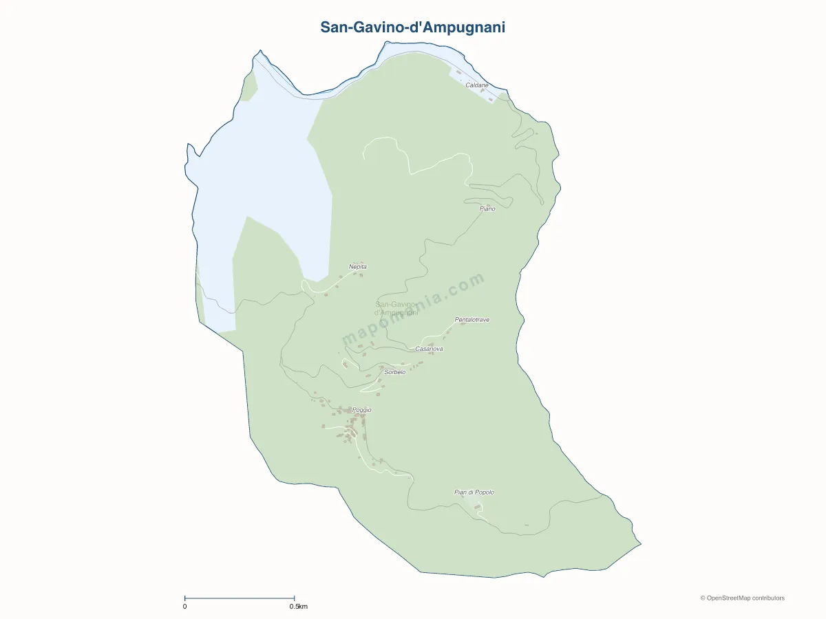 Carte de San-Gavino-d'Ampugnani à personnaliser