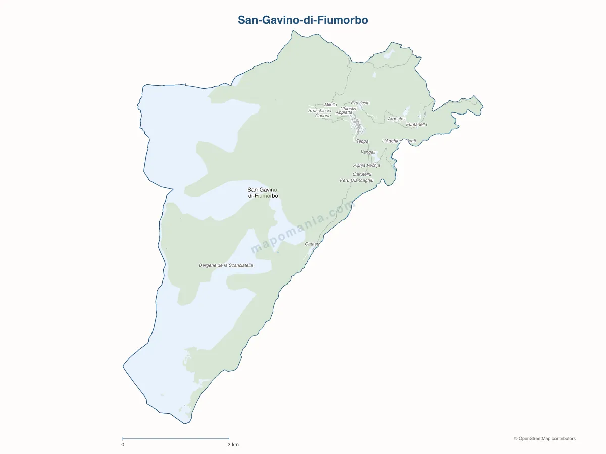 Carte de San-Gavino-di-Fiumorbo à personnaliser