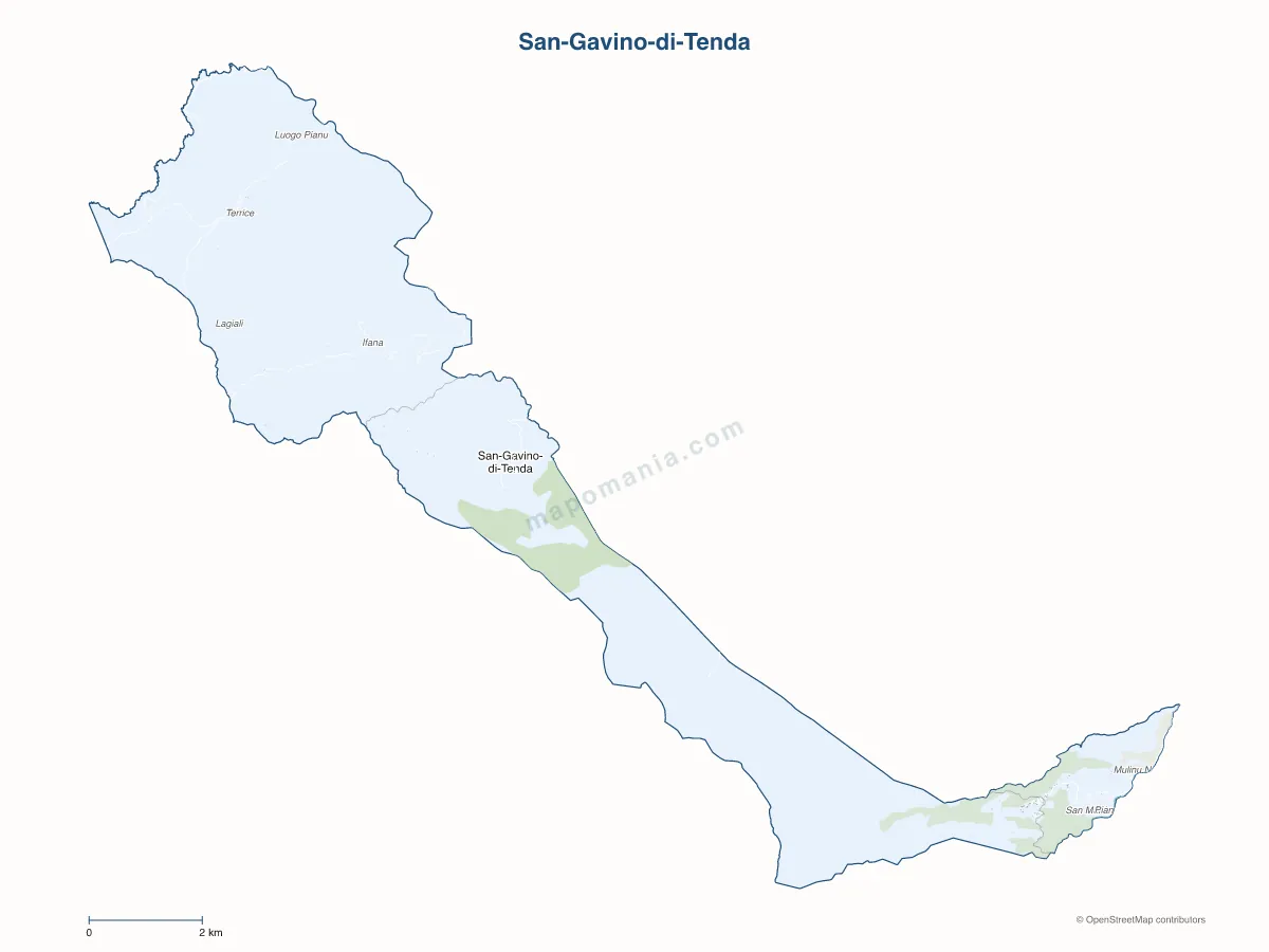 Carte de San-Gavino-di-Tenda à personnaliser