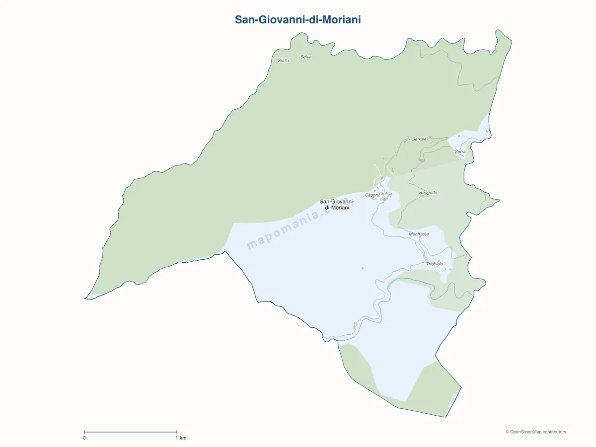 Carte de San-Giovanni-di-Moriani à personnaliser