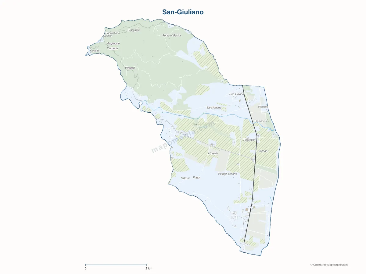 Carte de San-Giuliano à personnaliser