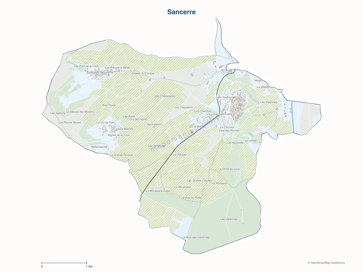 Carte de Sancerre à personnaliser