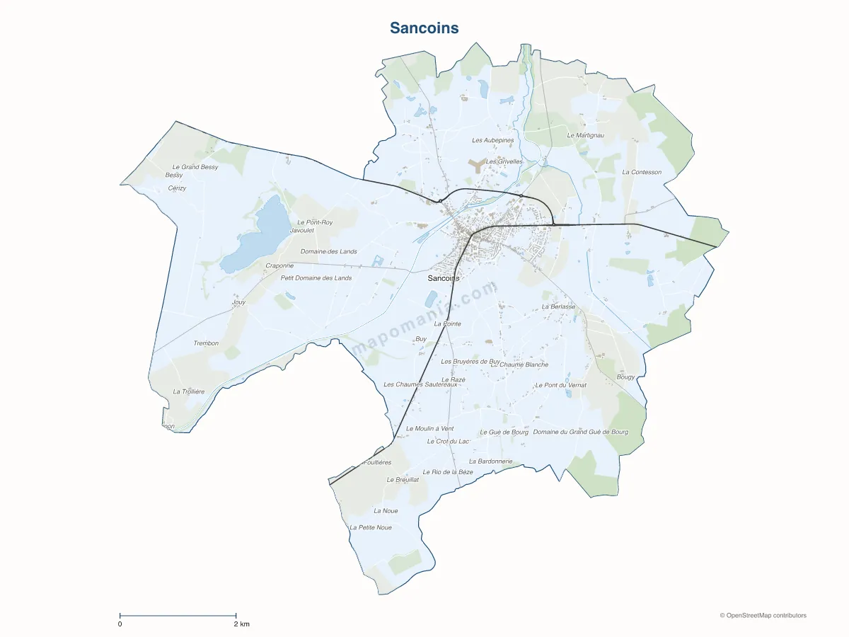 Carte de Sancoins à personnaliser