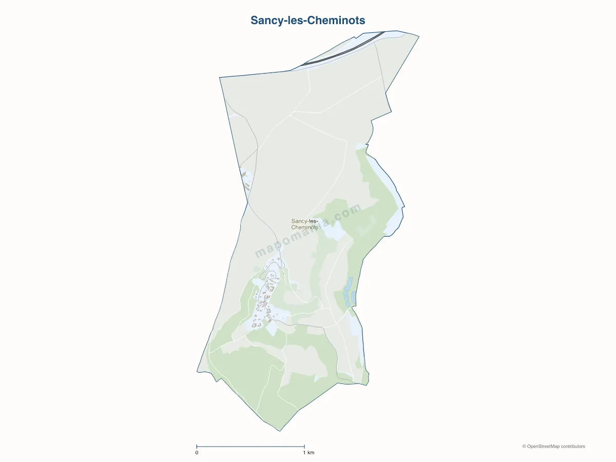 Carte de Sancy-les-Cheminots à personnaliser
