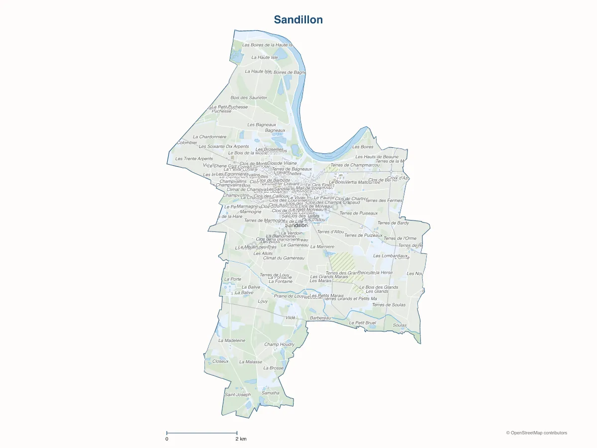 Carte de Sandillon à personnaliser