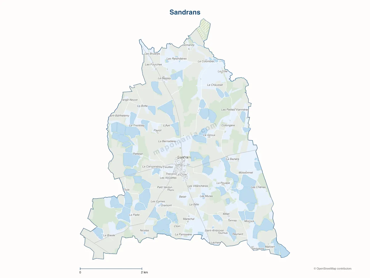 Carte de Sandrans à personnaliser