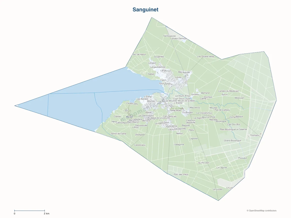 Carte de Sanguinet à personnaliser