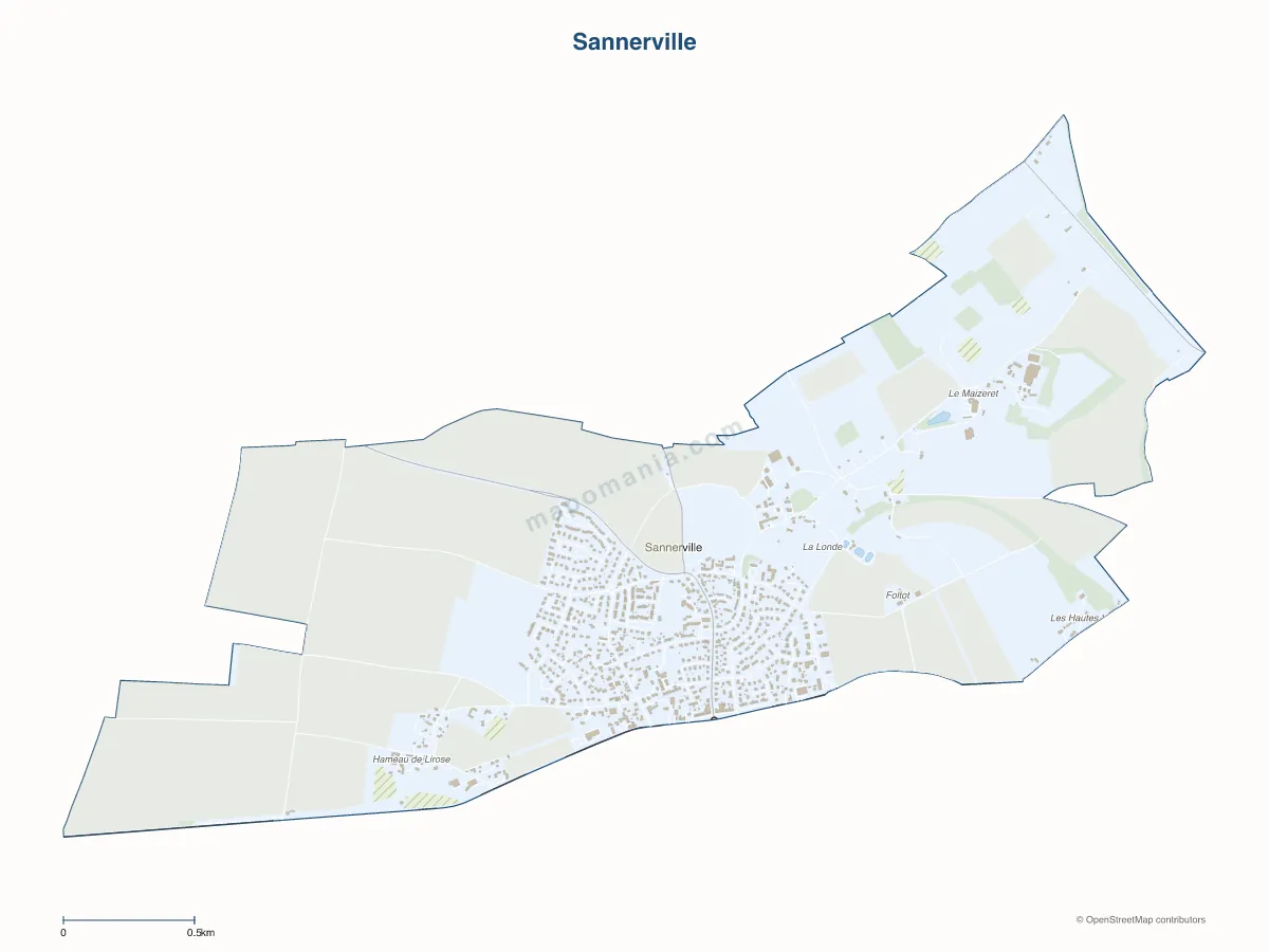 Carte de Sannerville à personnaliser
