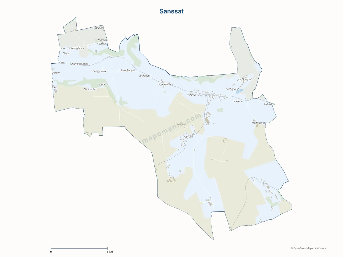Carte de Sanssat à personnaliser