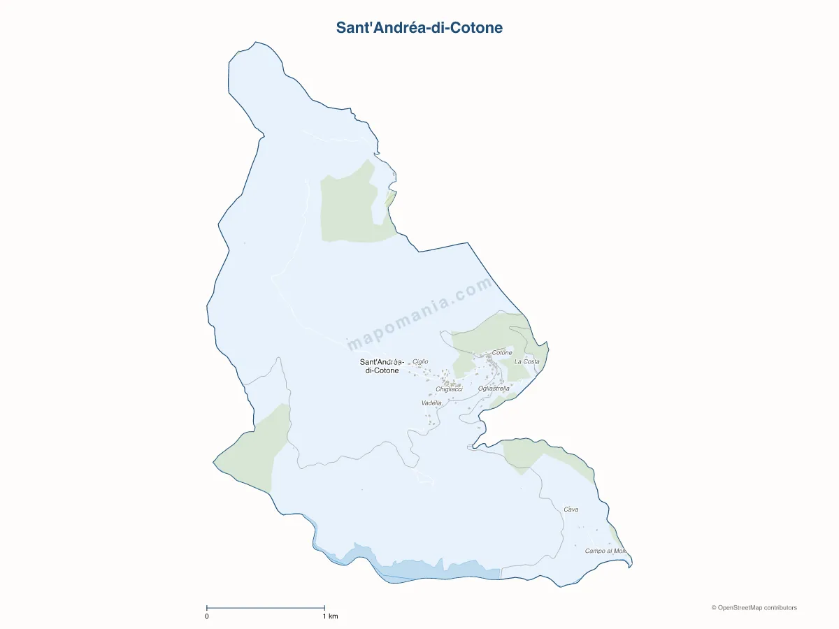 Carte de Sant'Andréa-di-Cotone à personnaliser