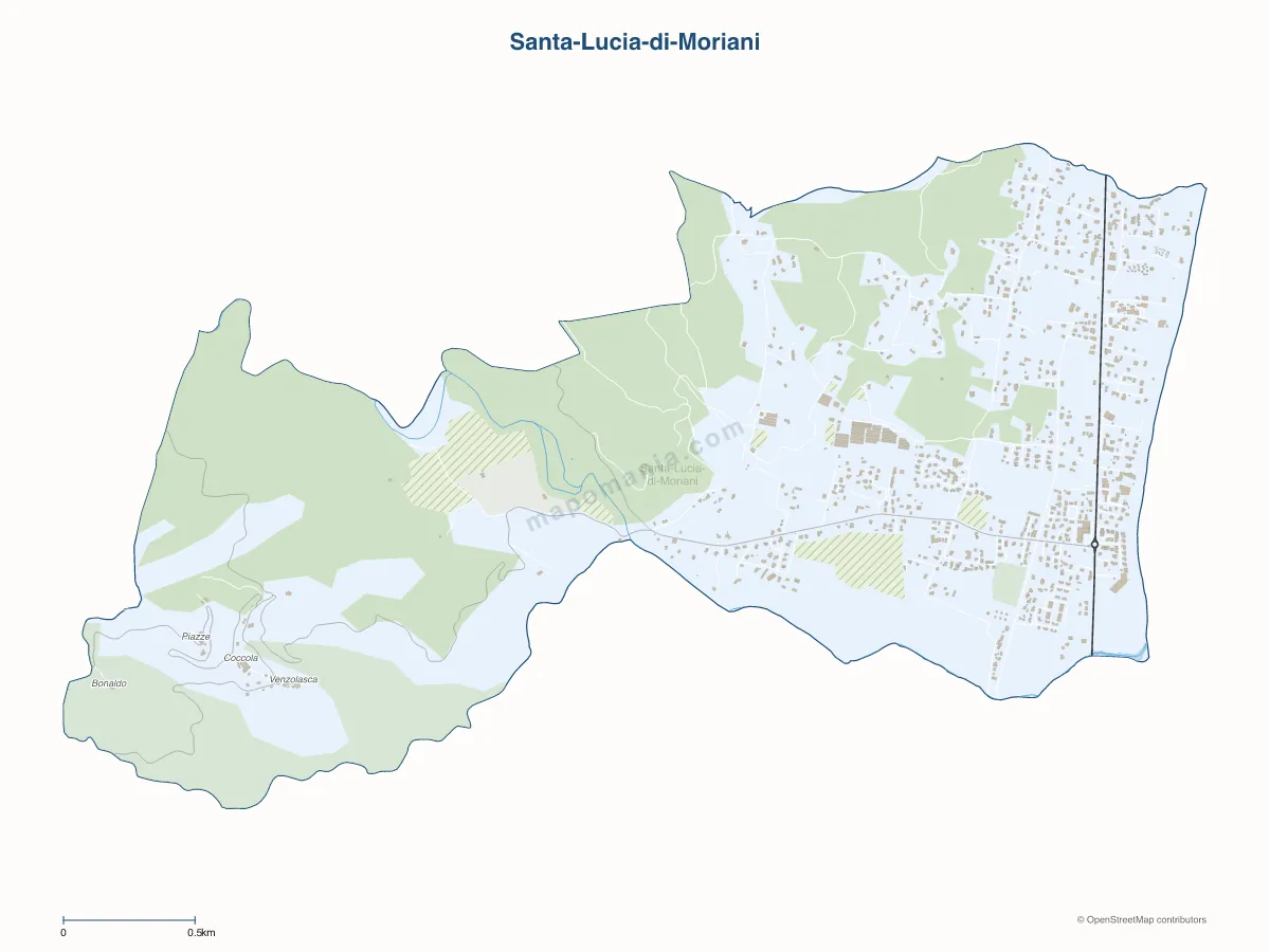 Carte de Santa-Lucia-di-Moriani à personnaliser
