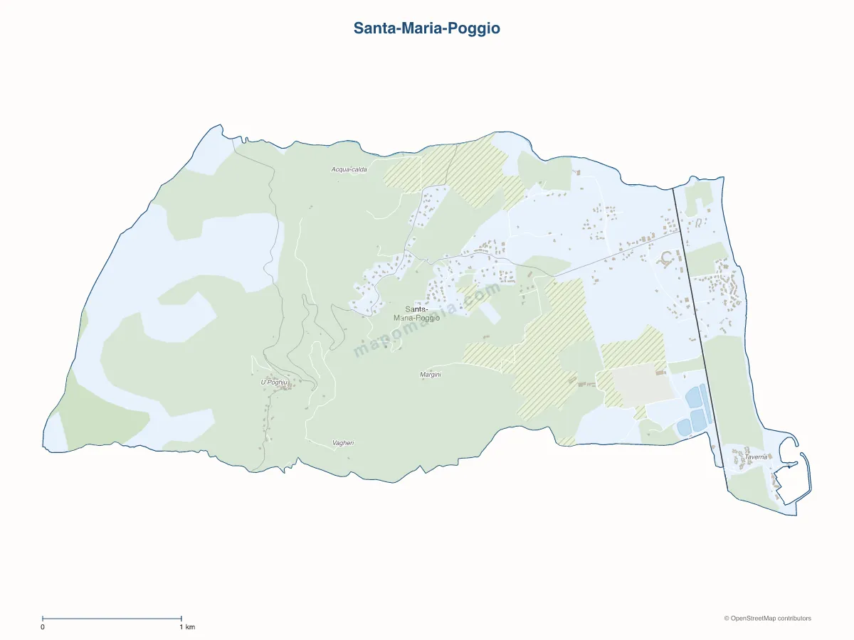 Carte de Santa-Maria-Poggio à personnaliser
