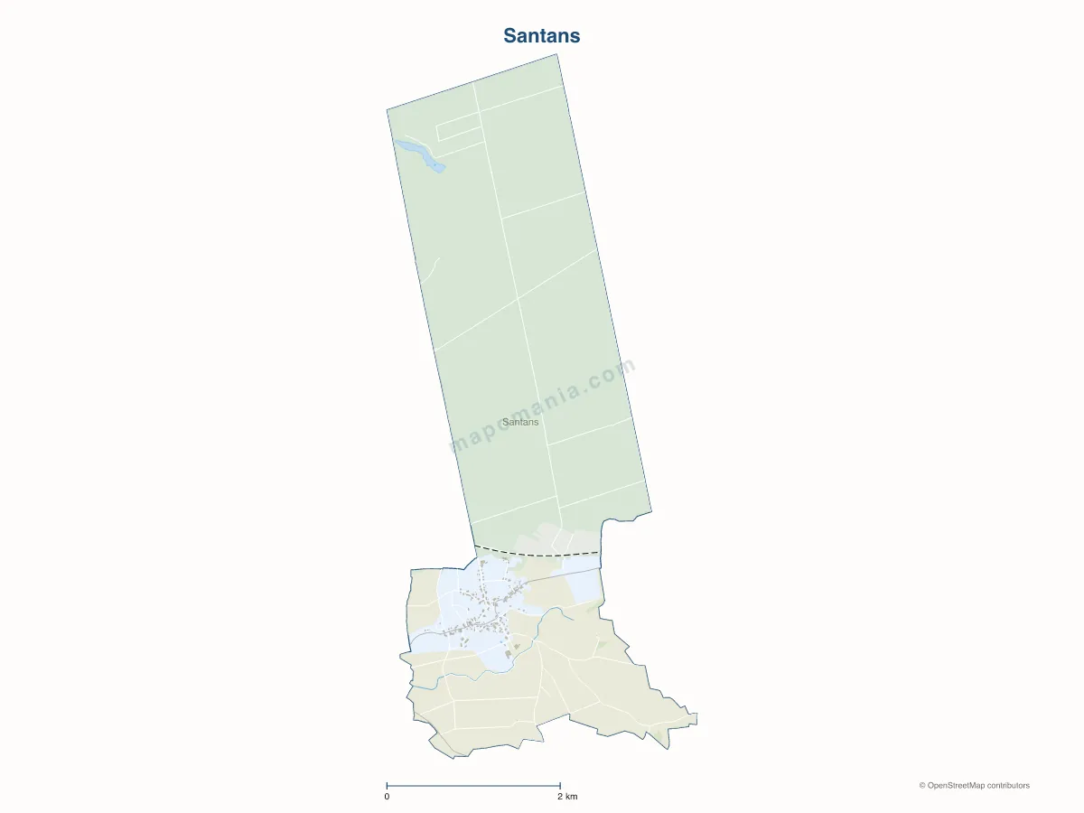 Carte de Santans à personnaliser