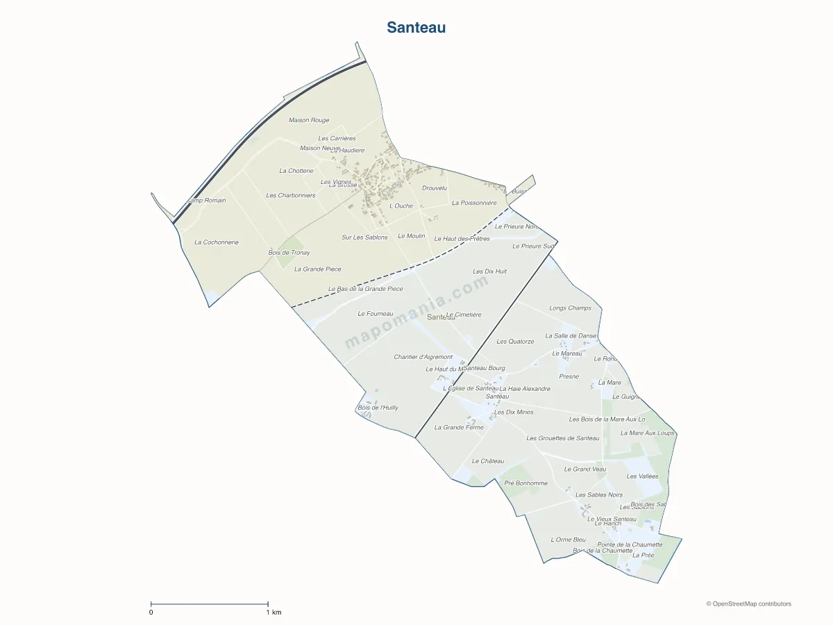 Carte de Santeau à personnaliser