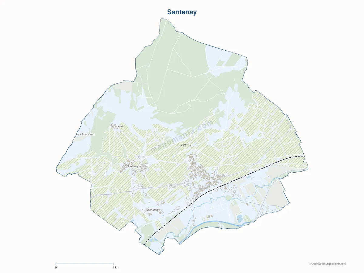 Carte de Santenay à personnaliser