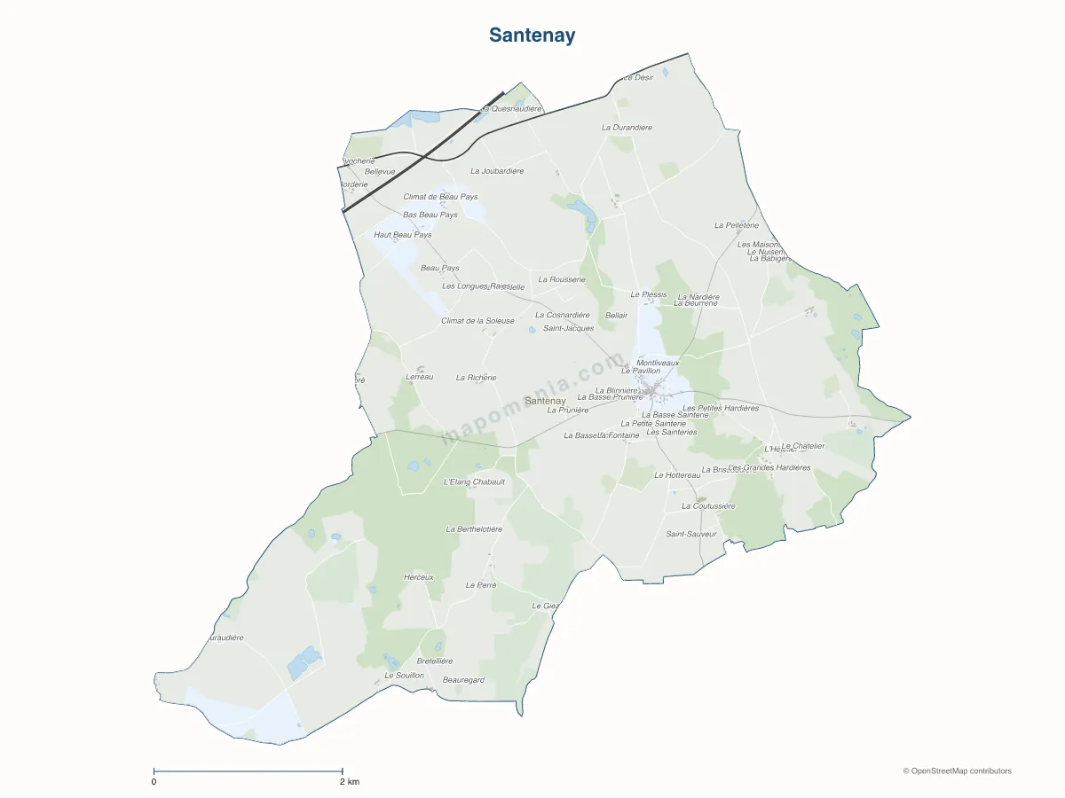 Carte de Santenay à personnaliser