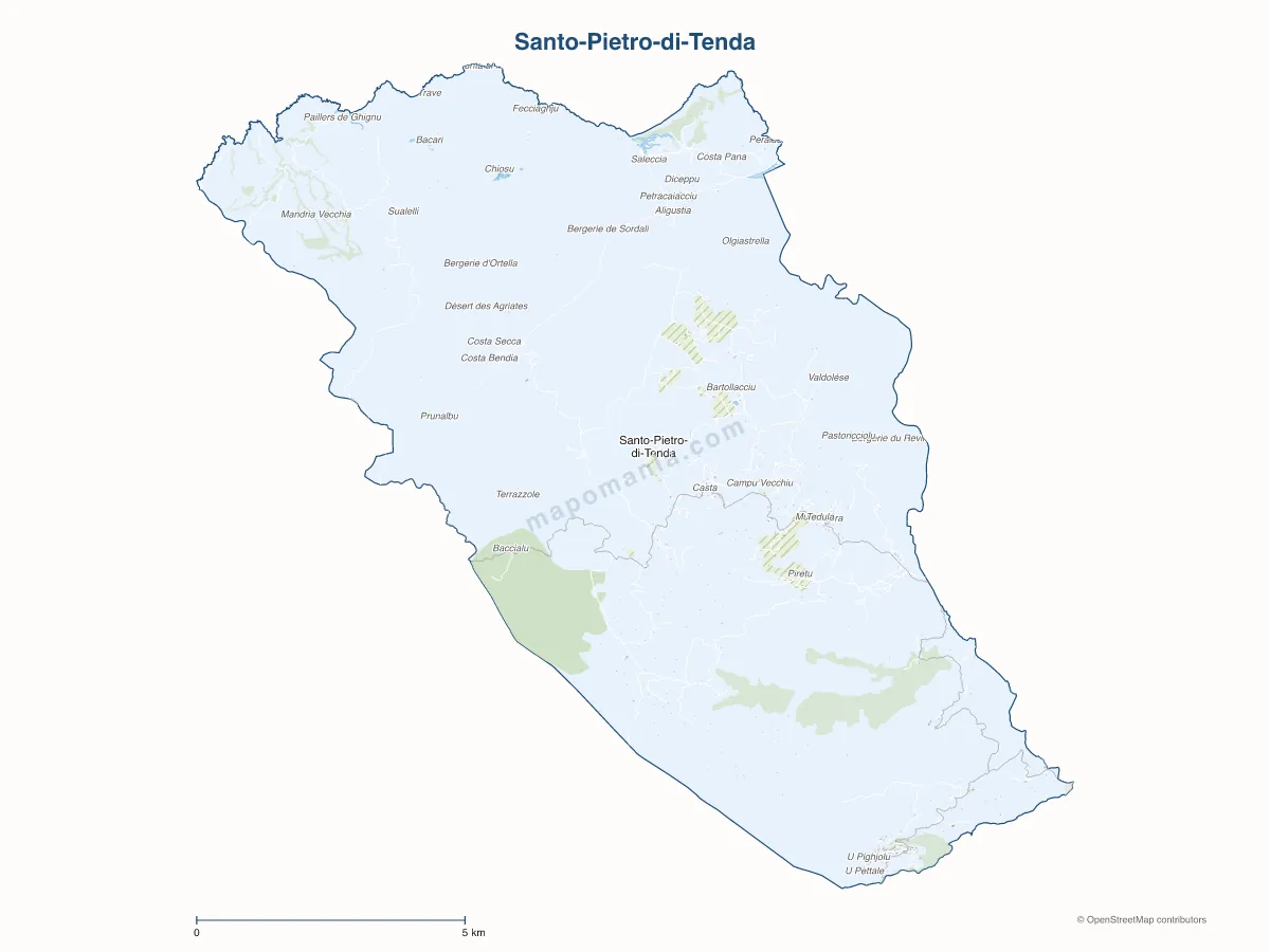 Carte de Santo-Pietro-di-Tenda à personnaliser