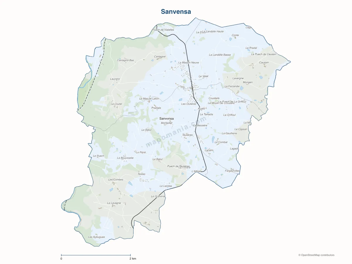 Carte de Sanvensa à personnaliser