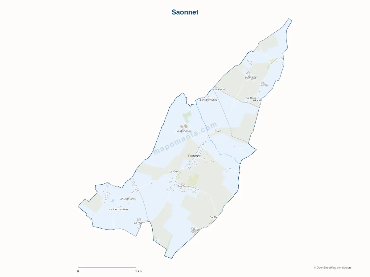 Carte de Saonnet à personnaliser