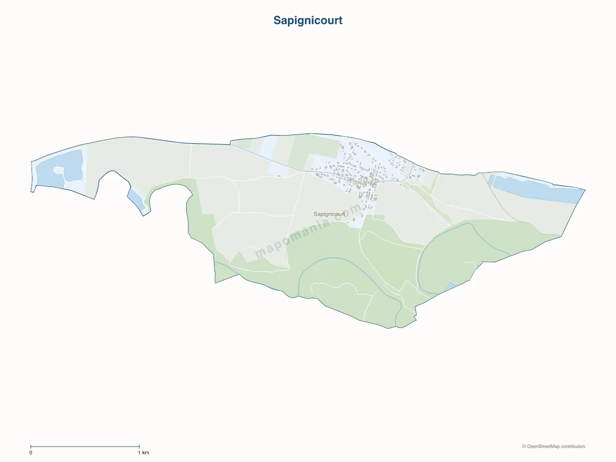 Carte de Sapignicourt à personnaliser