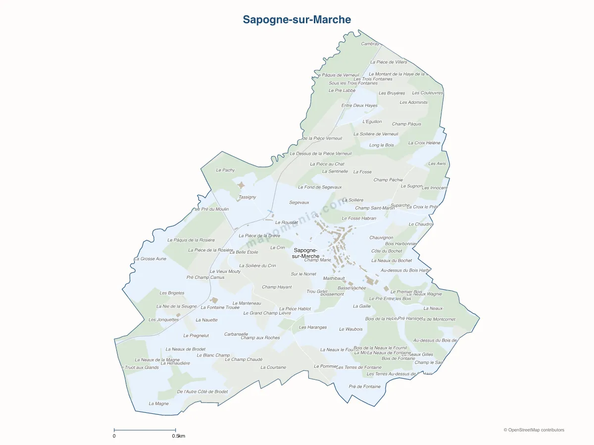 Carte de Sapogne-sur-Marche à personnaliser