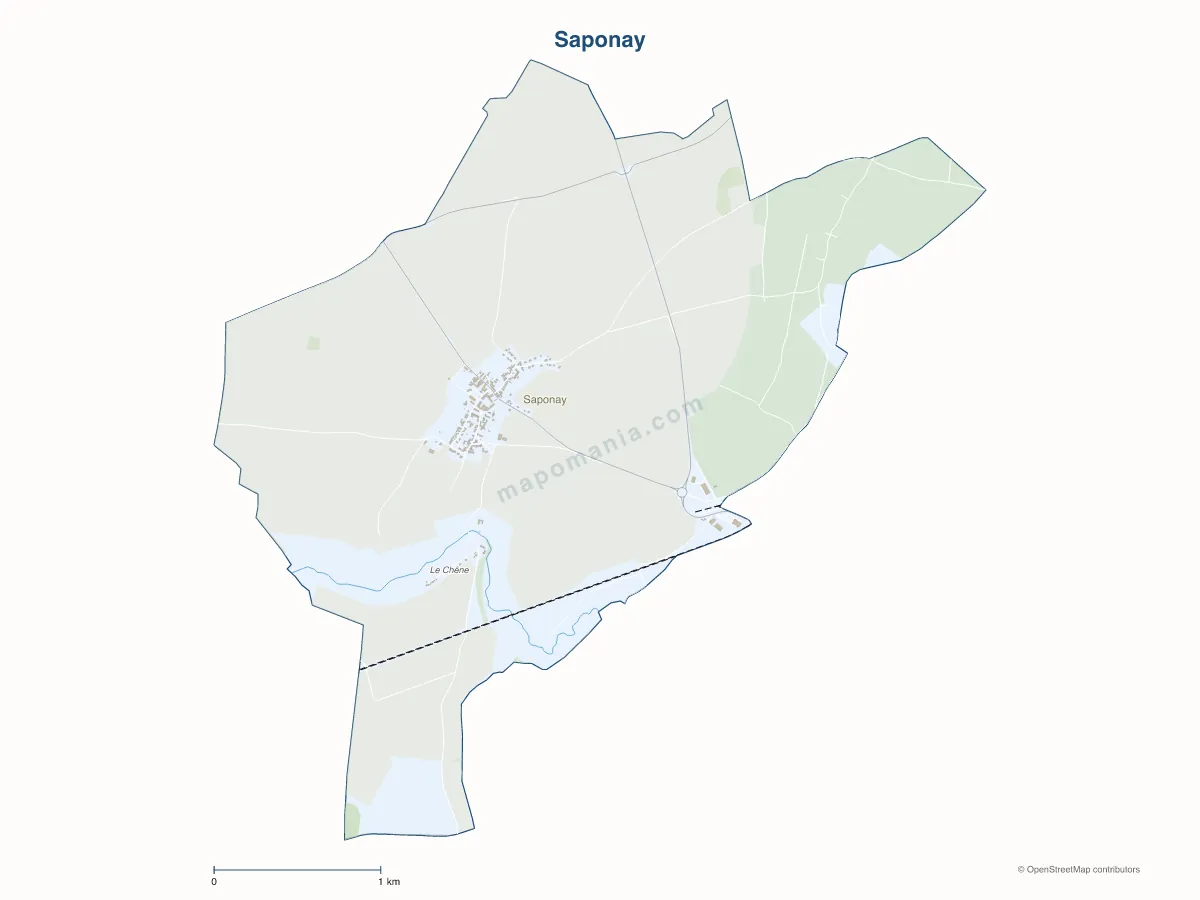 Carte de Saponay à personnaliser
