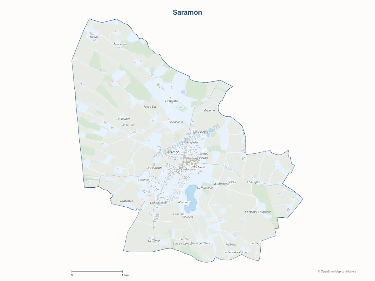 Carte de Saramon à personnaliser