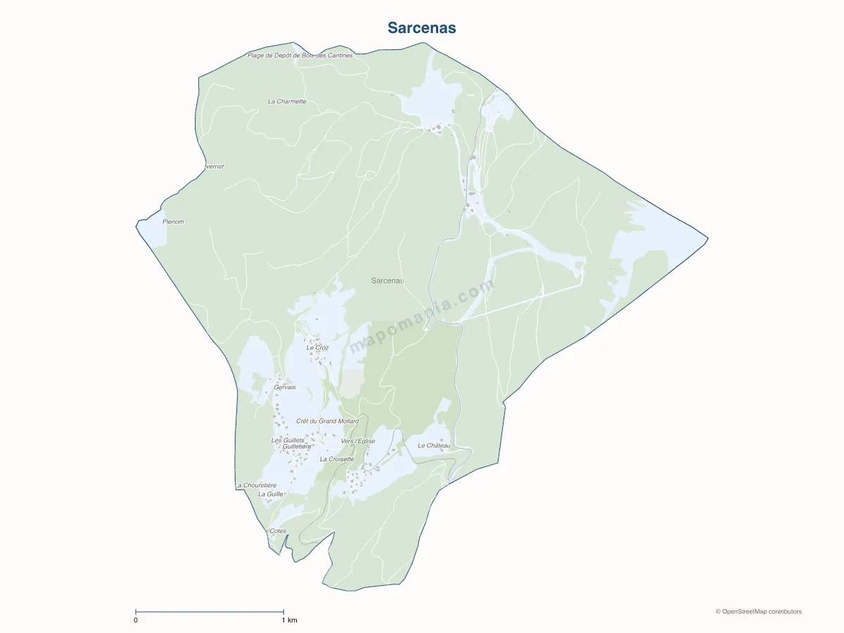 Carte de Sarcenas à personnaliser