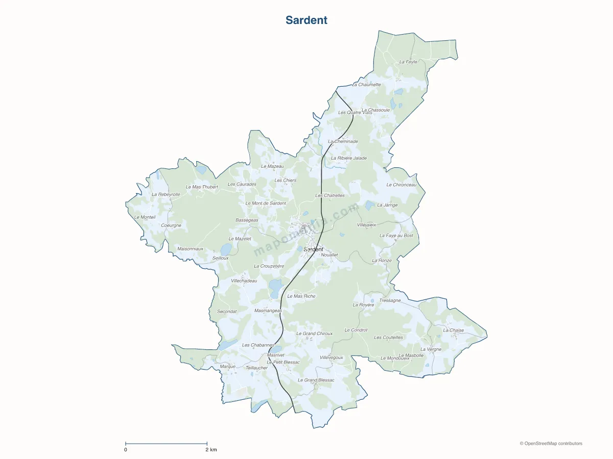 Carte de Sardent à personnaliser