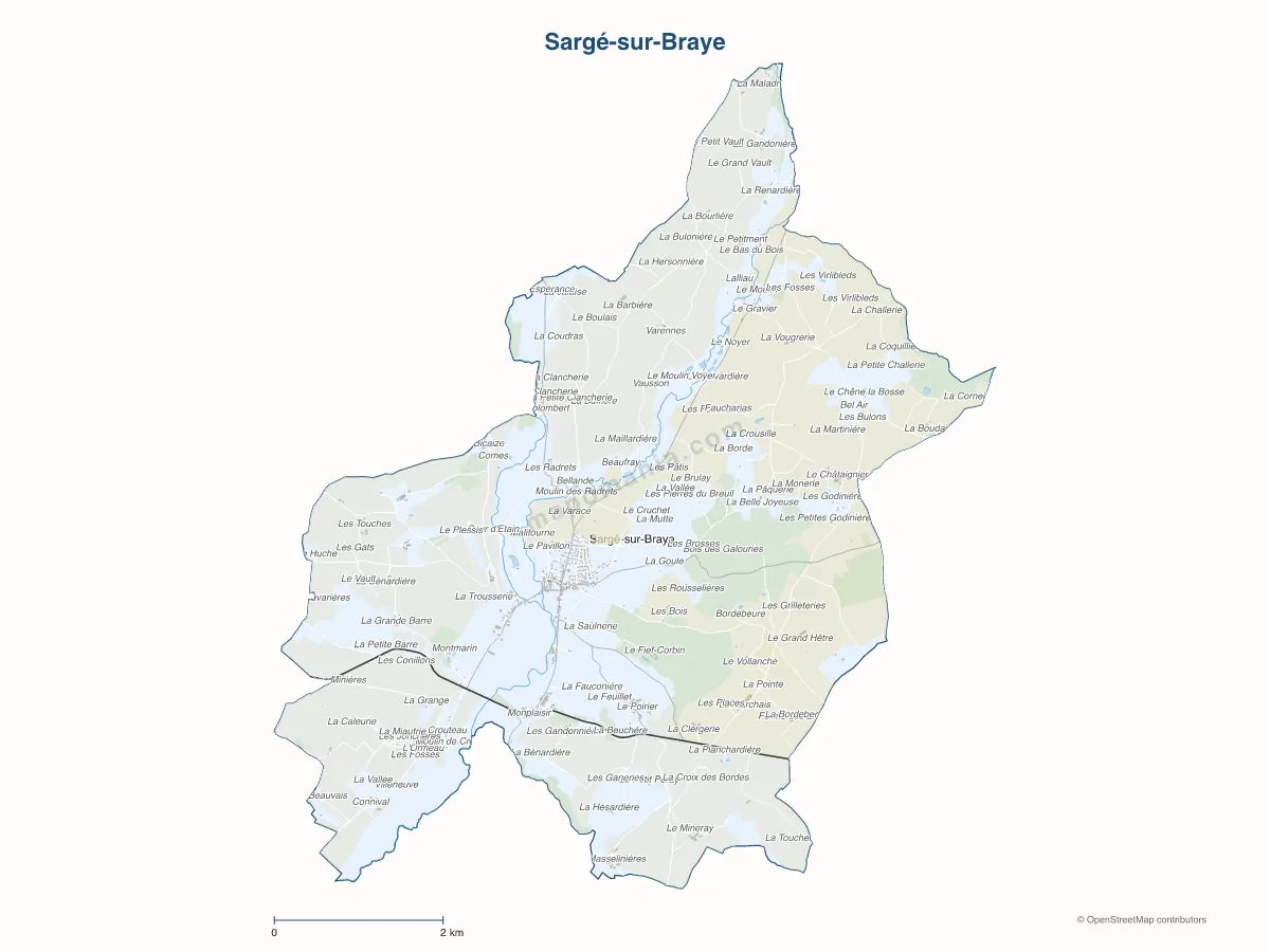 Carte de Sargé-sur-Braye à personnaliser