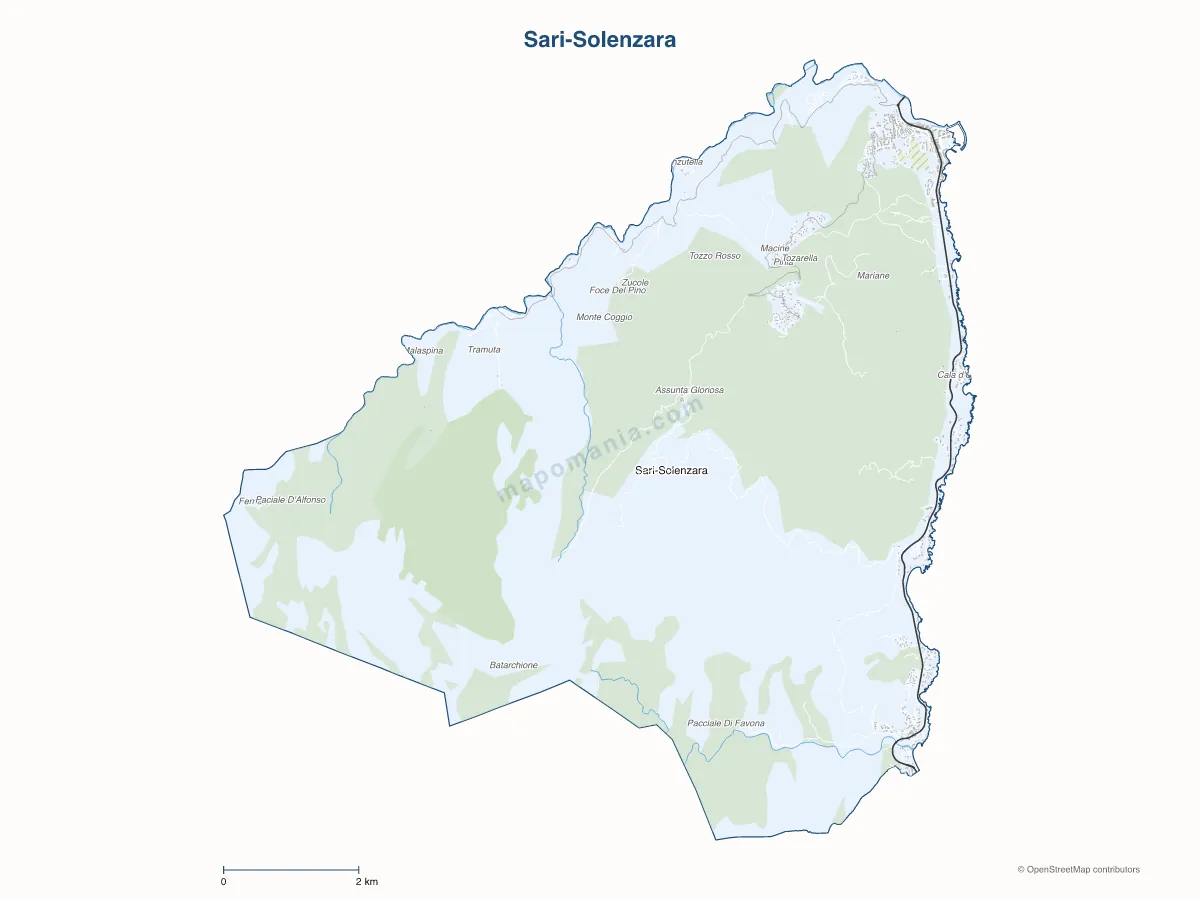 Carte de Sari-Solenzara à personnaliser