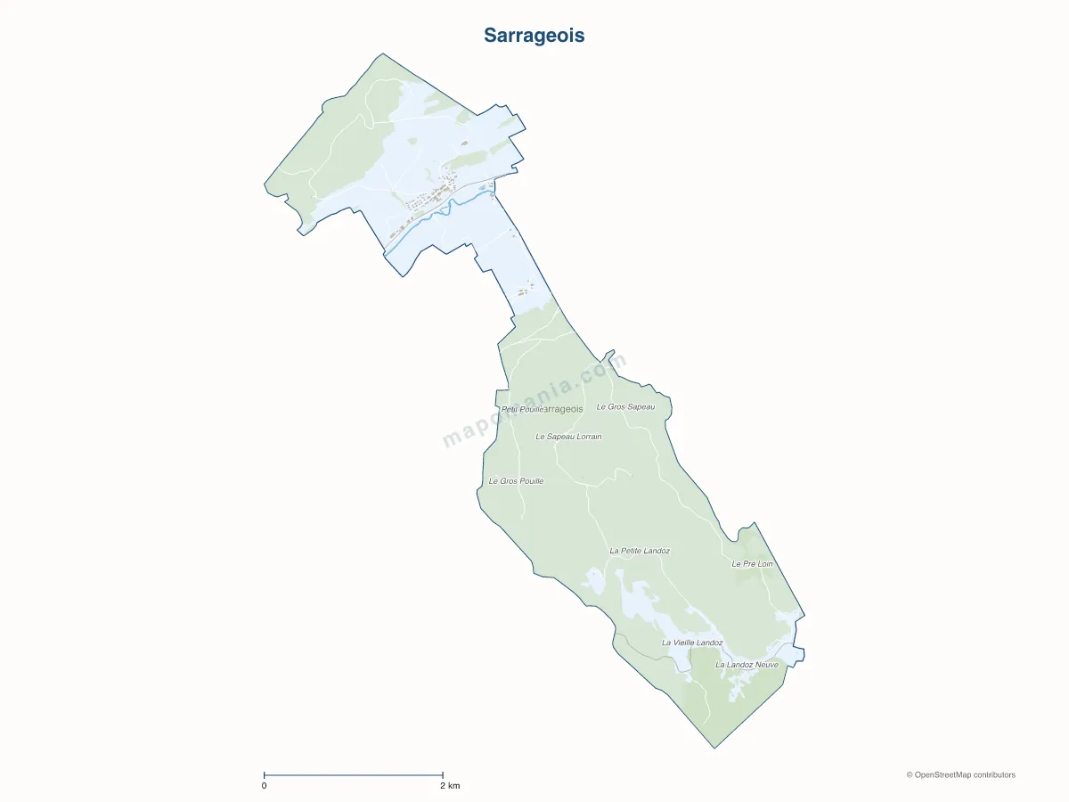 Carte de Sarrageois à personnaliser