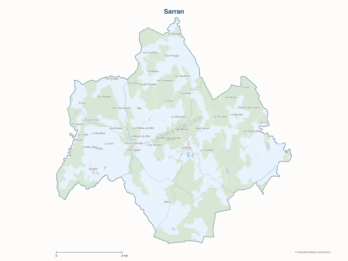 Carte de Sarran à personnaliser