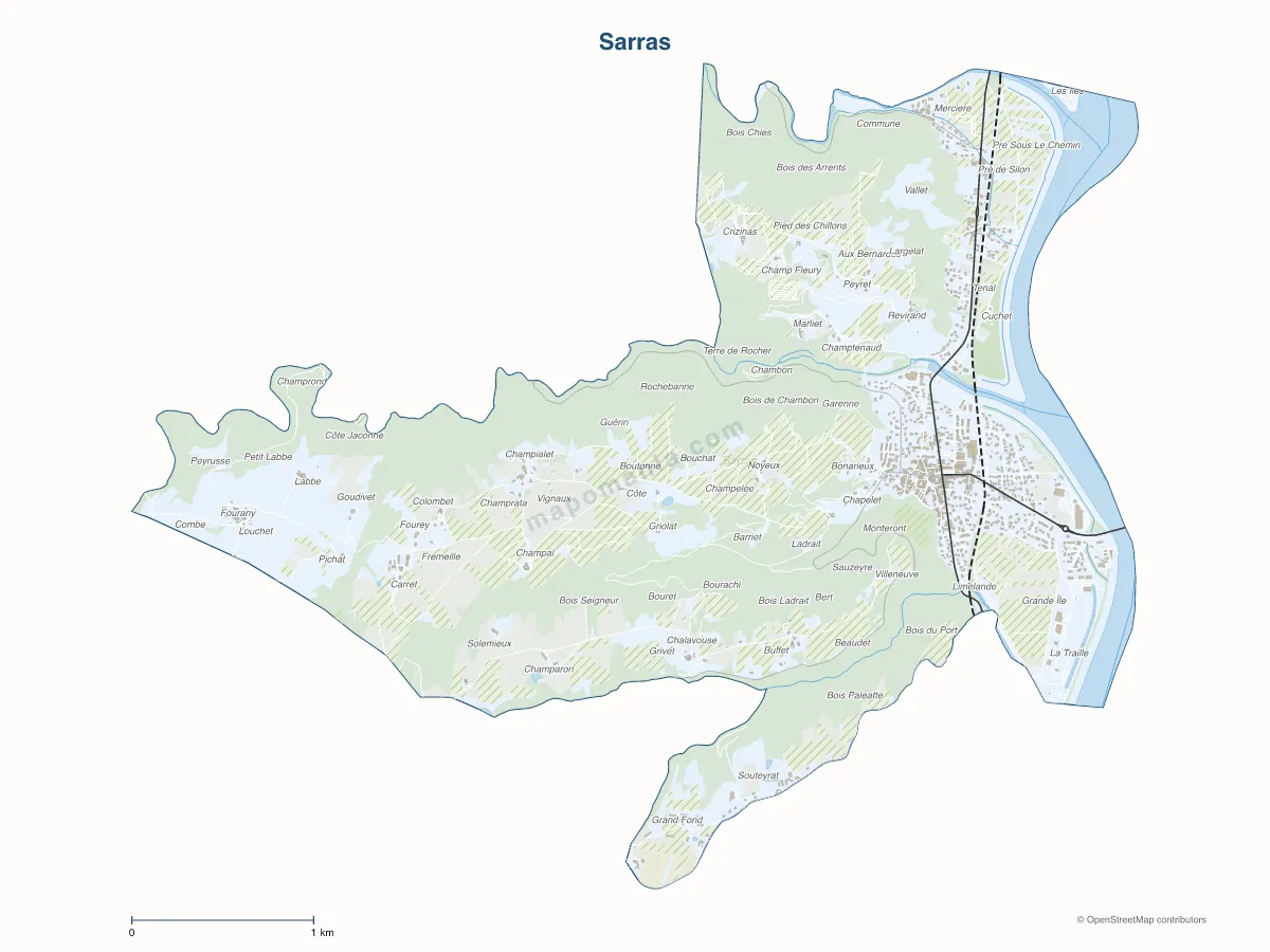Carte de Sarras à personnaliser