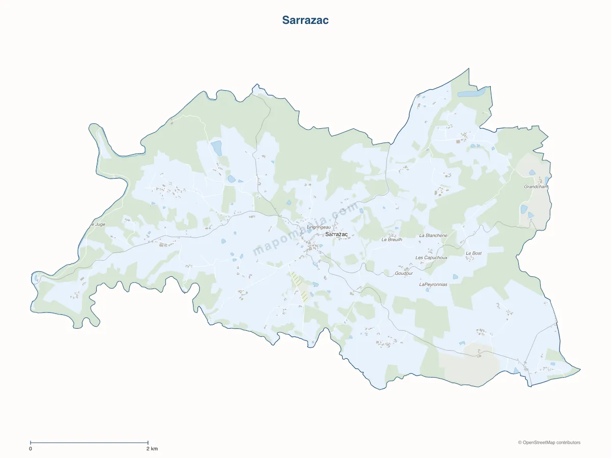 Carte de Sarrazac à personnaliser