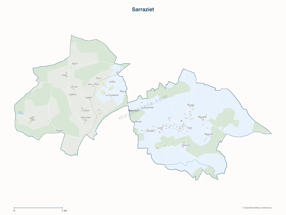 Carte de Sarraziet à personnaliser