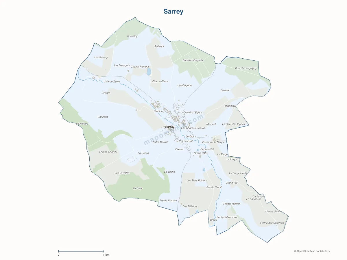 Carte de Sarrey à personnaliser