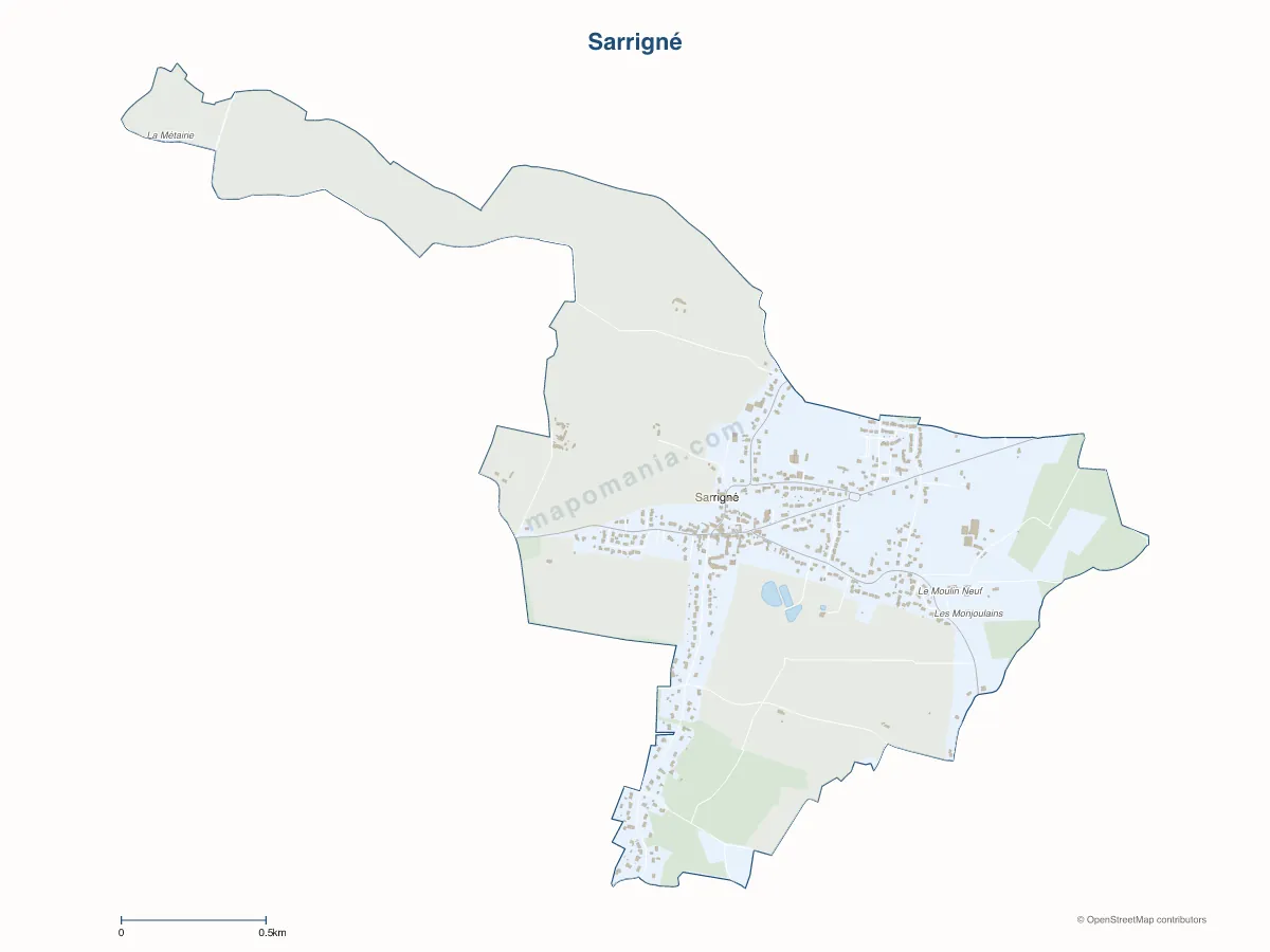 Carte de Sarrigné à personnaliser