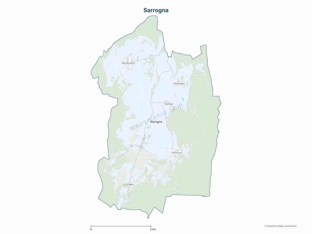 Carte de Sarrogna à personnaliser
