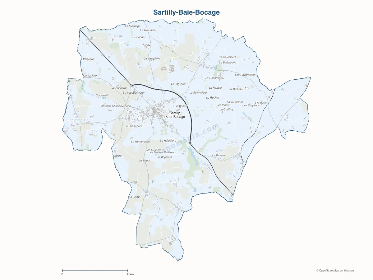 Carte de Sartilly-Baie-Bocage à personnaliser