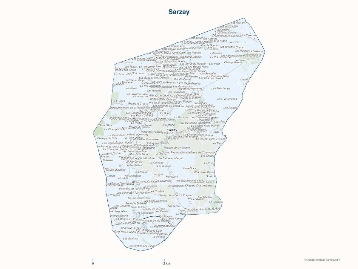 Carte de Sarzay à personnaliser