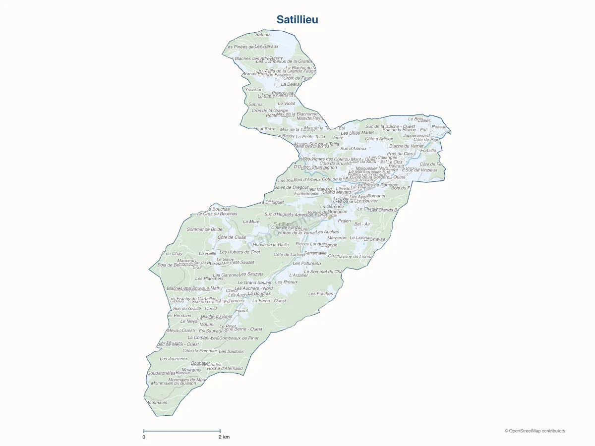 Carte de Satillieu à personnaliser